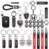 AAAJW1 Metal/Leather Keychain Hand-Woven Key Rope Key Ring Key Holder For Jazz Fit Avancier Crv Accord City Prelude Mugen Power
