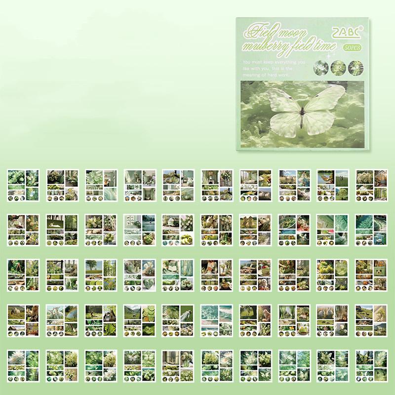 

40 листов/лот, милая наклейка с пейзажем для девочек, цветочный океан, закат, природный пейзаж, канцелярские наклейки, DIY Декор, наклейка для скрапбукинга