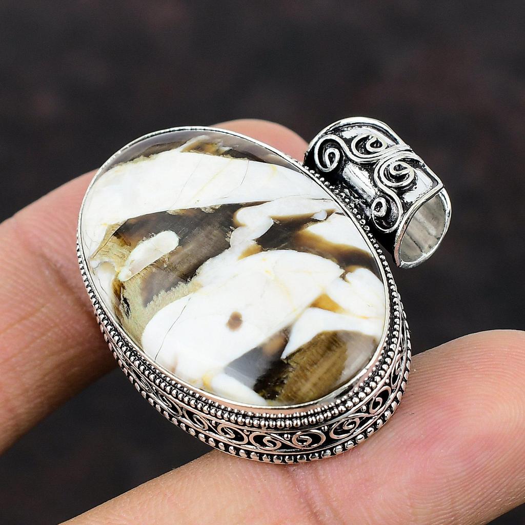 Peanut Wood Jasper Gemstone Pendant 925 Sterling Silver Pendant Handmade Pendant Silver Jewelry For Gift Vintage Pendant Birthstone Pendant