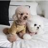 Soft Four-Legged Dog Pajamas Long Sleeves Striped Dog Base Shirt Pet Casual Wear  Belly Protection