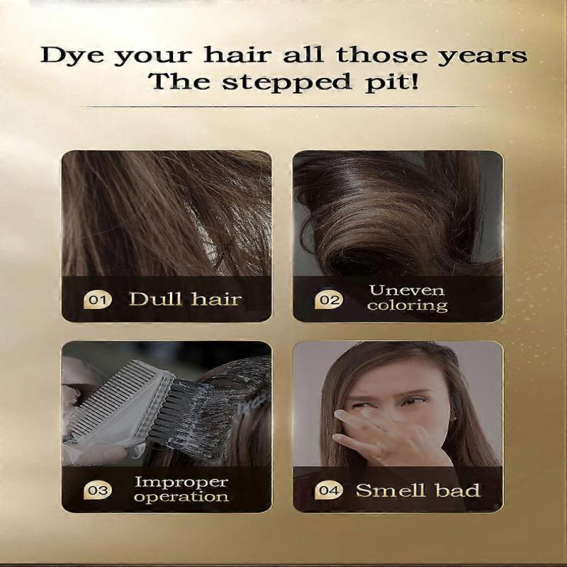 Hair Dye Shampoo, Instant 3 In 1 Hair Color Shampoo for Gray Coverage, Long-Lasting Hair Color Herbal Natural Plant Hair Dye Shampoo for Women & Men