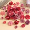 50Pcs Mini Rose Artificial Flowers Heads Fake Flower for Home Decor Wedding Decoration Bride DIY Craft Handmade Gift Accessories