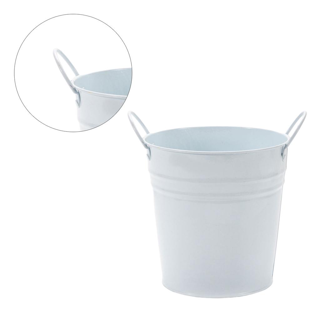 Flower Plant Pots Binaural Iron Potted Hanging Planter Outdoor Flowerpots Basket Bucket Vase Compatible for Food Snacks
