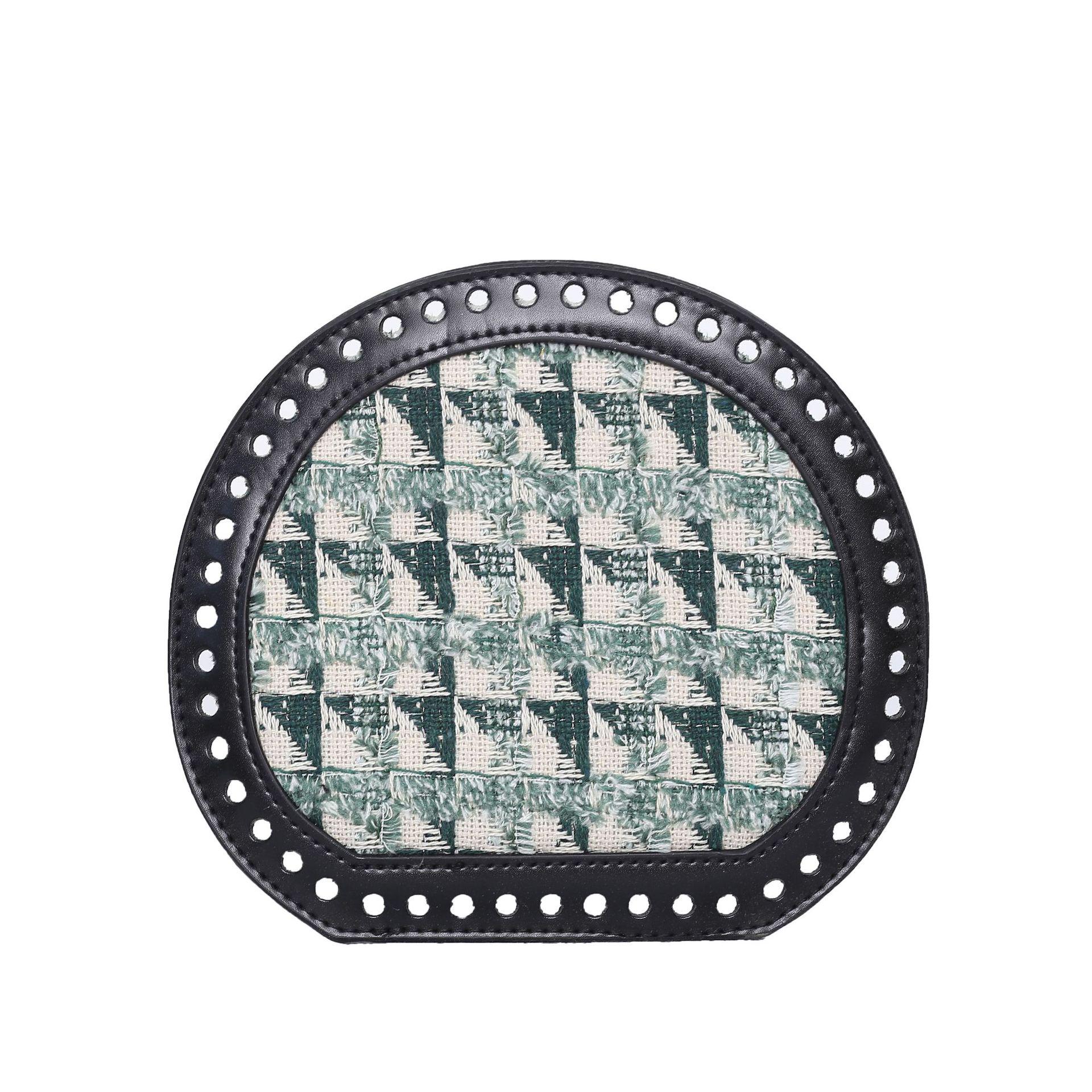 

HyunA DIY Semi-Circular Knitted Bag Base with Leather Plate, 19x17cm, Handbag Accessory