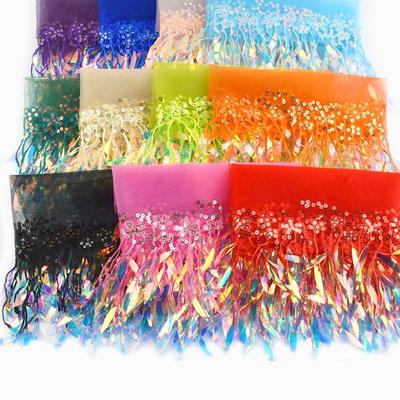 10 Yards Sequin Fabric Mesh Fringe Trim 6 Inches Tassel Fringe  Home Accessory