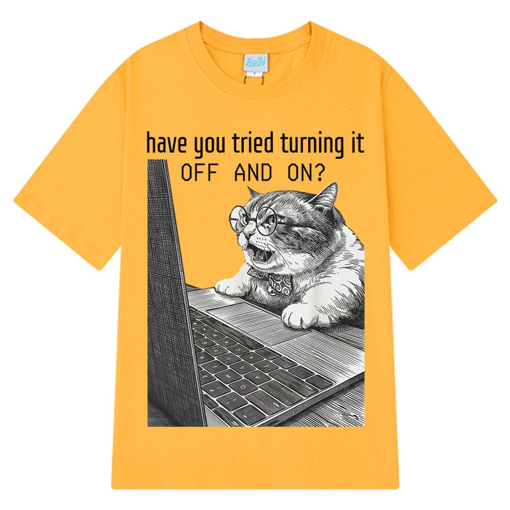 Funny Work Cat Meme Tshirt Unisex Harajuku Tshirt Summer Shortsleeved Loose Casual Vintage Tshirts Lover Gift
