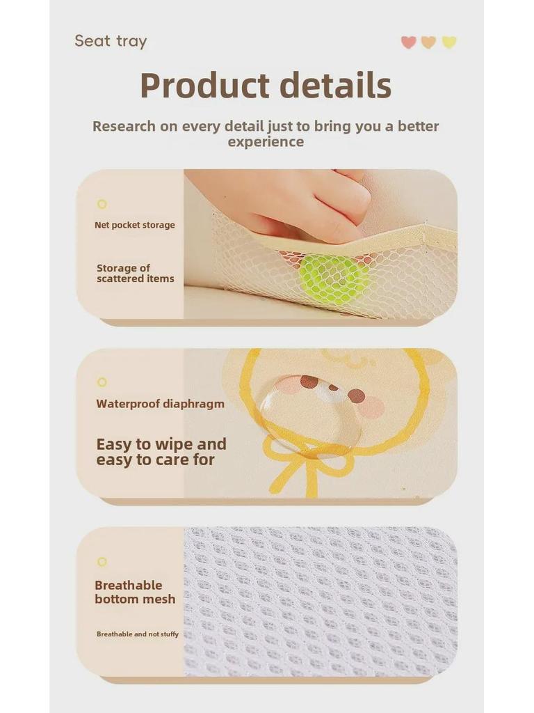 Tavă multifuncțională pentru scaun auto: Design de desene animate impermeabil pentru luat masa și depozitare