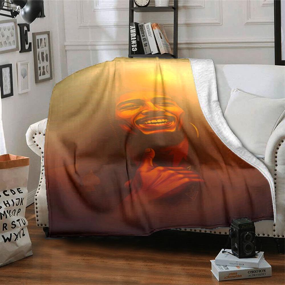 Bob Marley Blanket Durable Comfort Perfect for Office Livingroom Seaside Four Seasons Universal Warmthful Decor