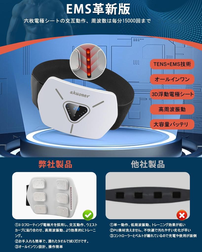 for EMS Abdominal Muscle Training No Gel Sheets 6 Abdominal 3D Alternating 8 30 Intensity Large LCD USB Abdominal Training Adjustable Belt Easy