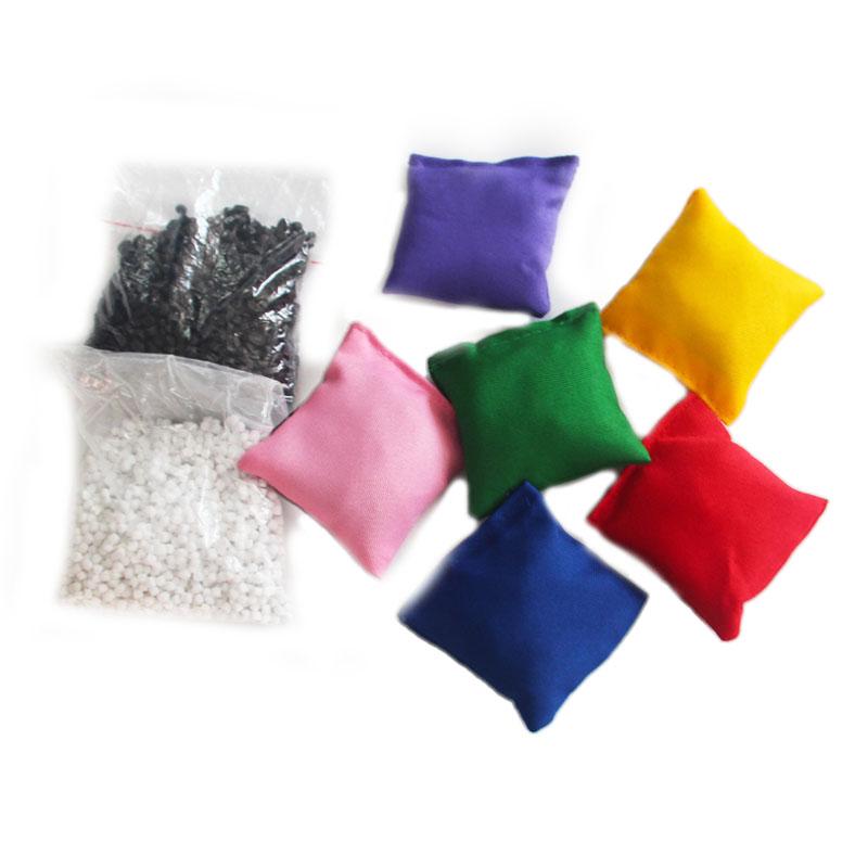 5Pcs Children'S Throwing Small Sandbags Solid Color Double-Layer Ieak Proof Sandbags Thickened Canvas Kindergarten Toy
