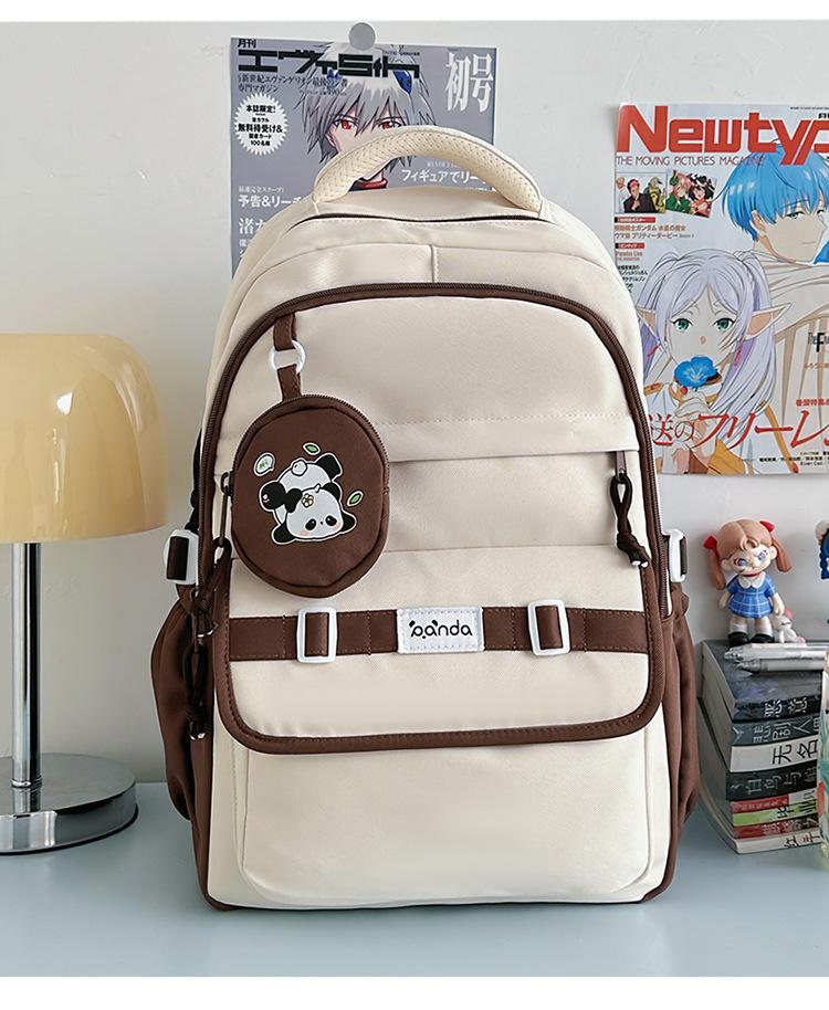 

New large-capacity schoolbag, junior high school student campus backpack, trendy fashion travel, leisure small shoulders коричневый