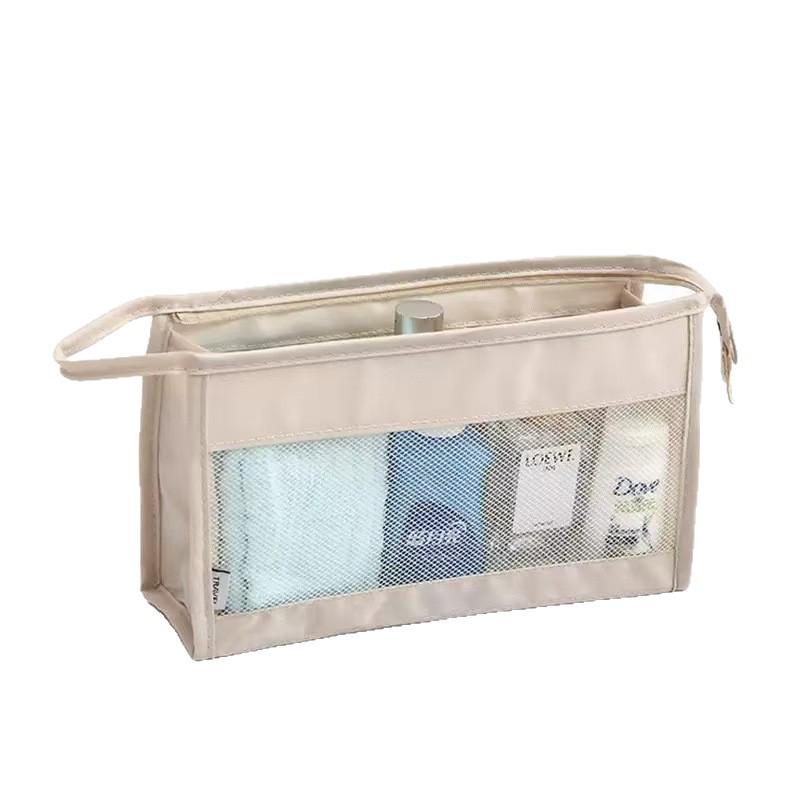 Women s Portable Mesh Travel Cosmetic Wash Bag Korean Blue