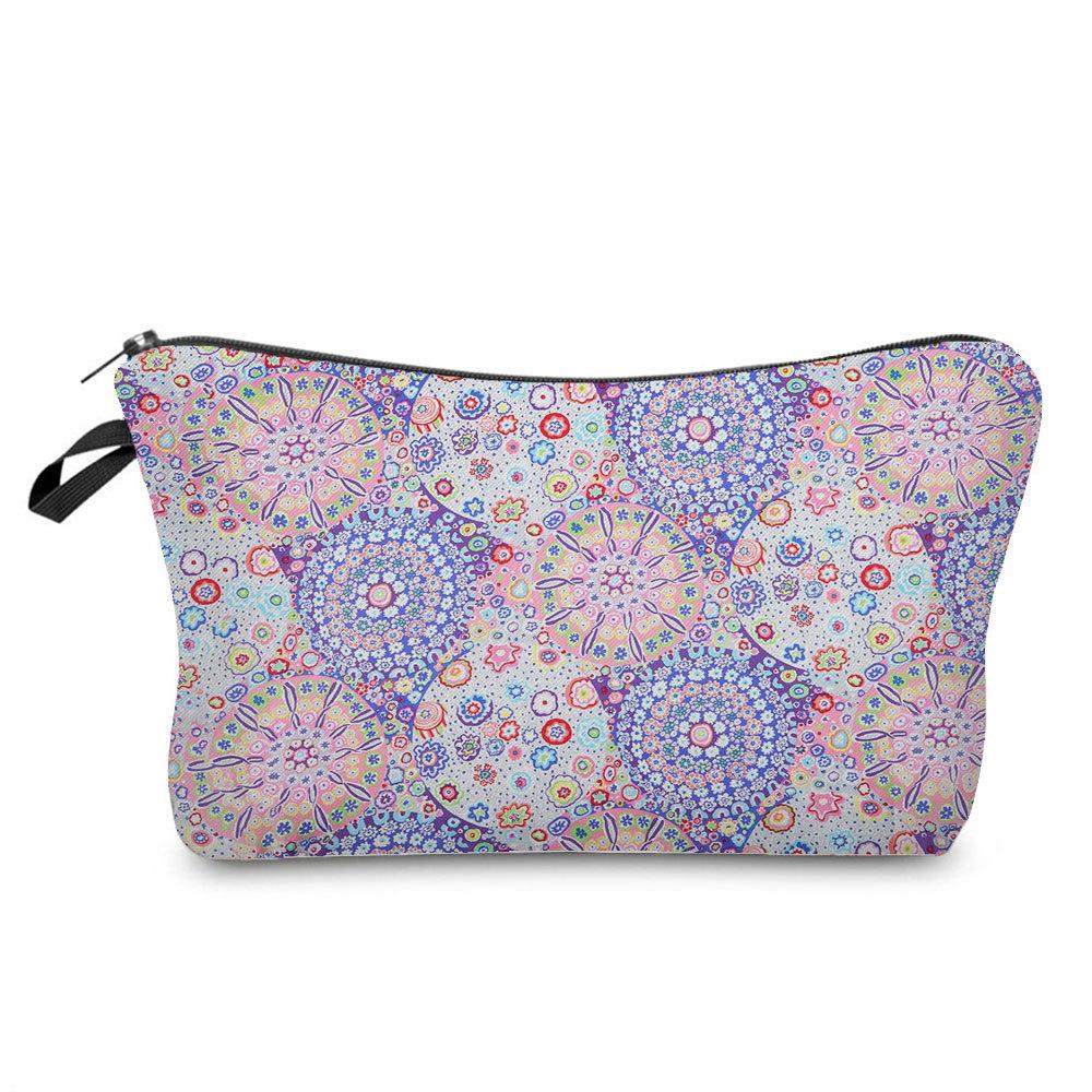 Women Flower Print Cosmetic Bag Toiletries Organize Travel Storage Case 6762 KTB