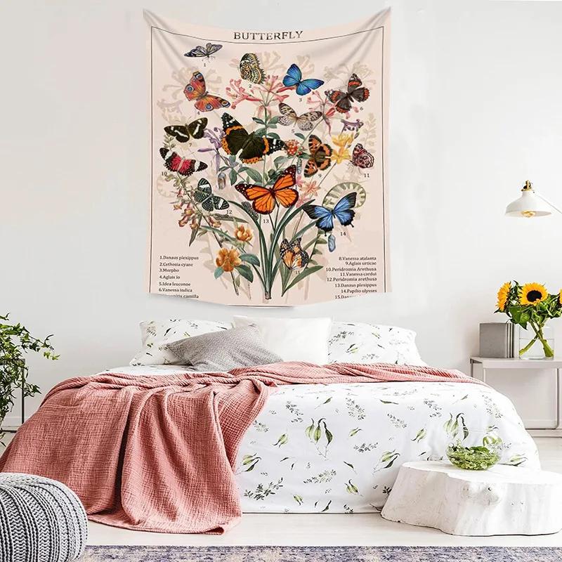 

Bohemian tapestry butterfly pattern wall hanging for home room decoration background fabric on the wall above the bed 74x94cm(29x37in)