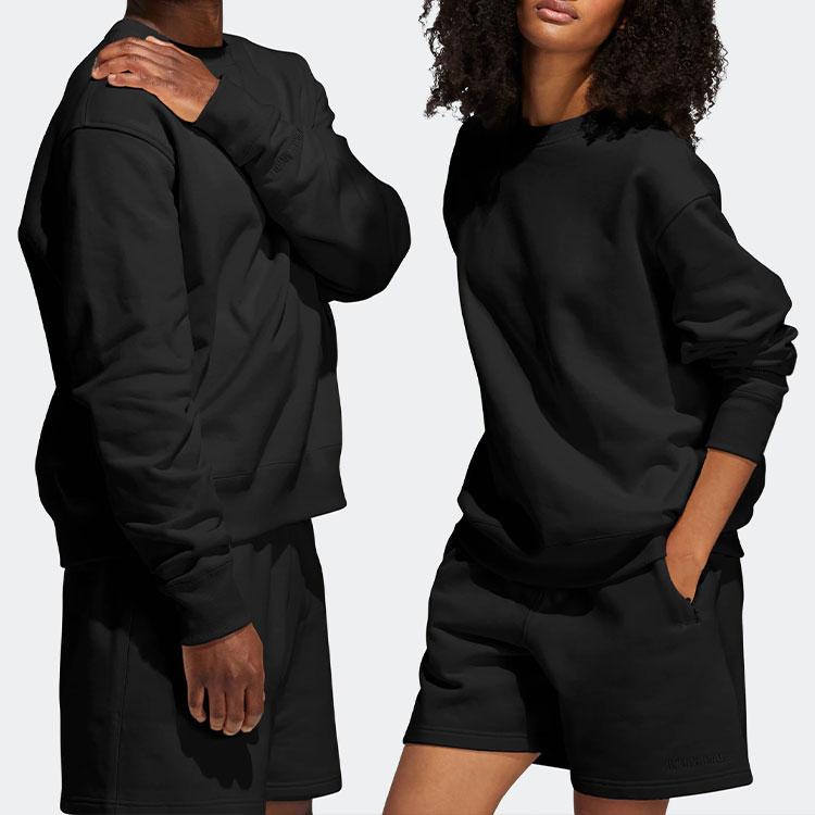Adidas Originals Clover x Pharrell Williams Joint Edition Solid Color Crew Neck Pullover Sweatshirt Men Tops Black GM1972