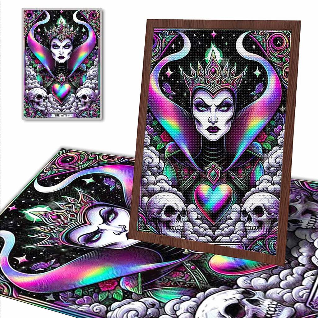 Full Round Diamond Painting Evil Witch Art Rhinestone Picture Mosaic DIY 5D Cross Stitch Embroidery Home Decoration