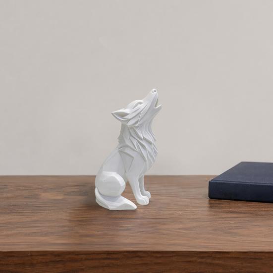 Wolf Howling Statue, 3D Printed Mini Animal Figurine, Standing Sitting Wolf Decor for Desk Shelf, Gift for Wolf Lovers