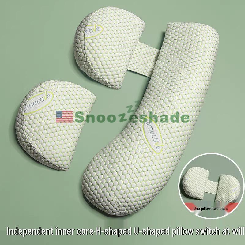 SnoozeShade U-Shape Pregnancy Pillow: Lumbar & Belly Support for Side Sleepers