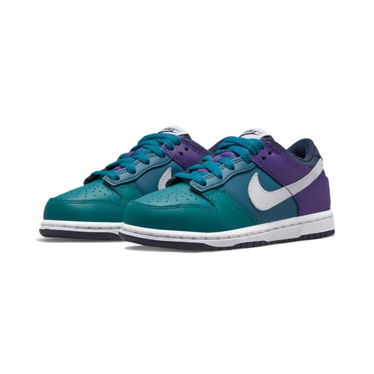 Nike Dunk Vintage Low top Skateboard Shoes Blue Purple Children Aged 3 7 Years Old DH9756-300