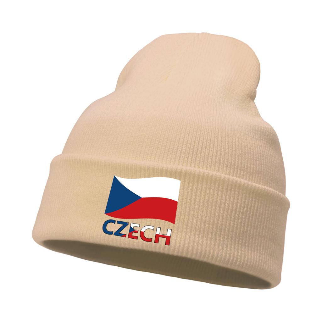 CZECH Flag Warm Winter Hats Knitted Hat Beanie Funny Hat Slouchy Stretchy Knit Cap Unisex Beanie Perfect For Street Style