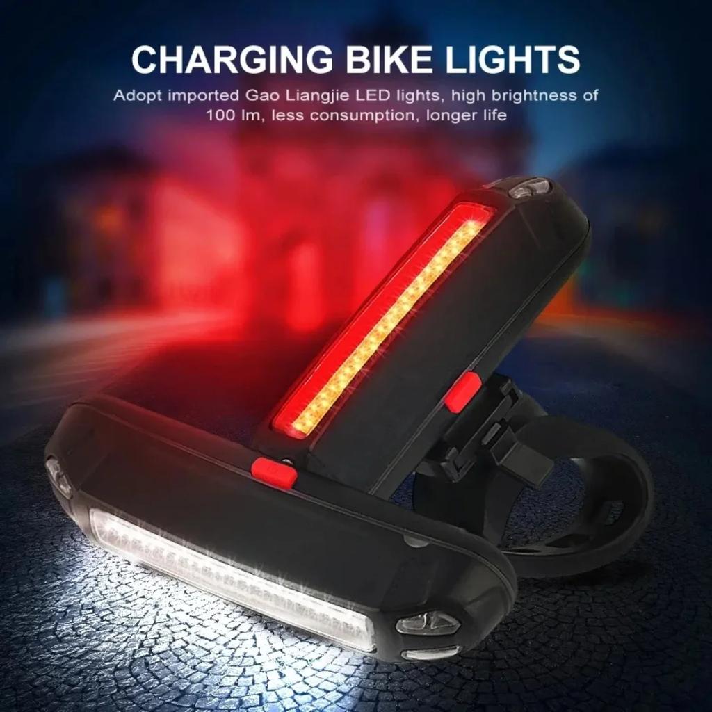Bicycle Rear Light IPX-5 Waterproof USB Rechargeable  Safety Warning Lamp Bike Flashing Accessories Cycling Taillight