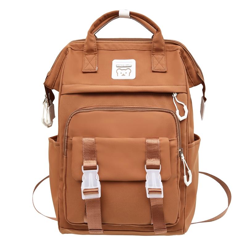 

Женский однотонный рюкзак в студенческом стиле, большой вместительный водонепроницаемый рюкзак для путешествий, школьный рюкзак для студентов хаки