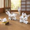 8 Pcs Rabbit Fairy Garden Accessories Mini Resin White Bunny Figurine Miniature Rabbit Animal Figures for Spring Easter Egg Fillers Party Supplies
