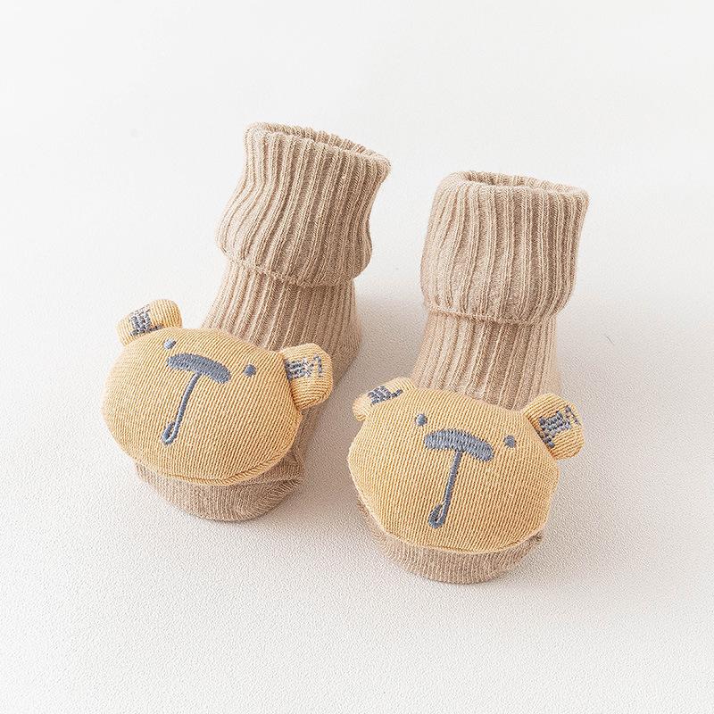 New Summer Thin Cute Cartoon Baby 3D Doll Socks Cotton Rubber Anti-slip Floor Socks for Newborn Infant Toddler Socks