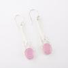 Rose Chalcedony Gemstone 925 Sterling Silver Jewelry Handmade Earrings 1.76" EE-171-18