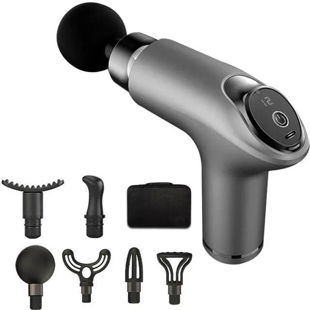 New Portable 12 Speed Electric Mini Massage Gun LCD High Frequency Fascia Gun Deep Tissue Massager Muscle Relaxing Body Massage Slimming