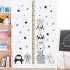 Little Animals Stacking Height Chart Wall Sticker Removable Background Decor for Bedroom Living Room Home Decoration