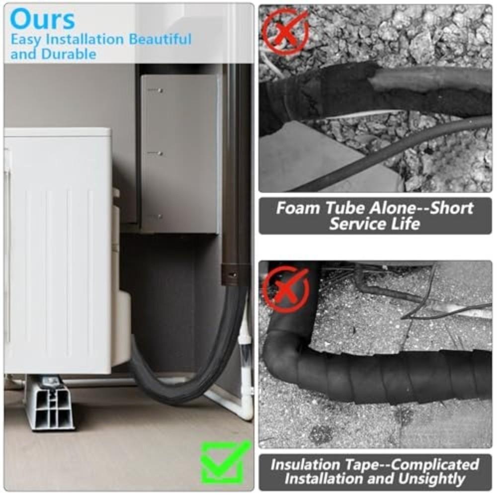 600D Oxford AC Pipe Insulation Covers 72x10.2 in HVAC Insulation Wrap  Outside Installation