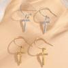 European Style Luxury Cross Earrings, Minimalist Instagram-Worthy Street Fashion Jewelry