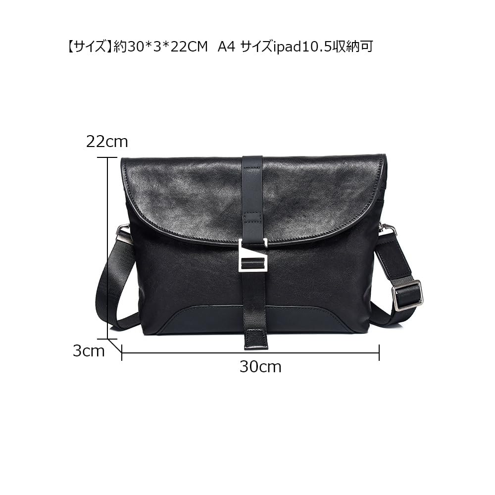Whatna Antik-Stil Gebrämtes Natürliches Rindsleder Umhängetasche für Herren, Messenger Bag, Passt für Großes A4-Format iPad (10.5cm), Horizontaler Stil, Echt