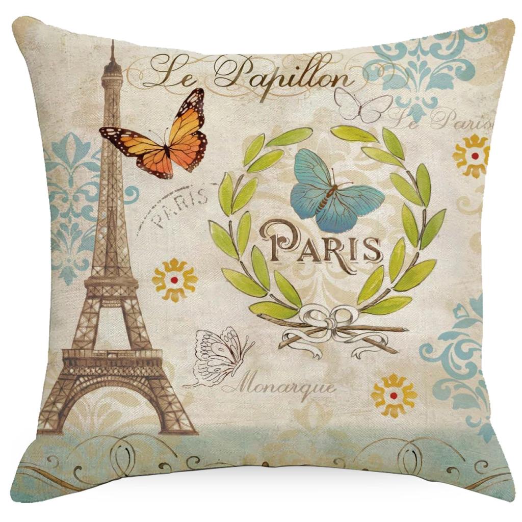 European and American Retro American Flower Linen Printed Pillowcase Home Sofa Pillow Waist Back Cushion Cover