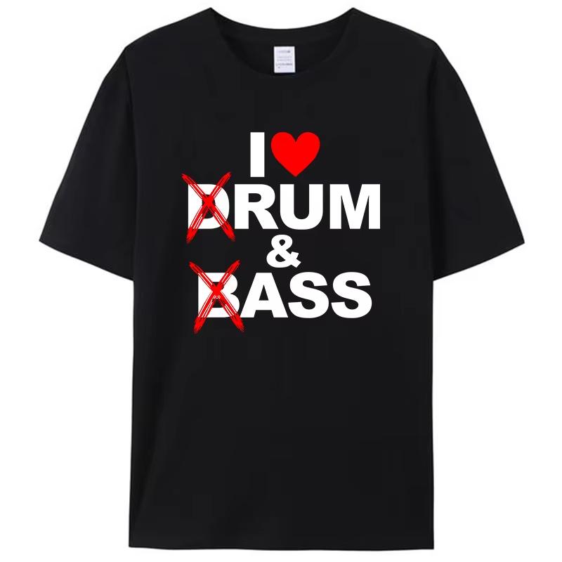 Funny Drum & Bass / Rum & B-Ass Lovers Drummer Leisure Men's T-Shirt Clothing Women Cotton Short Sleeve Tees Casual Vintage Tops