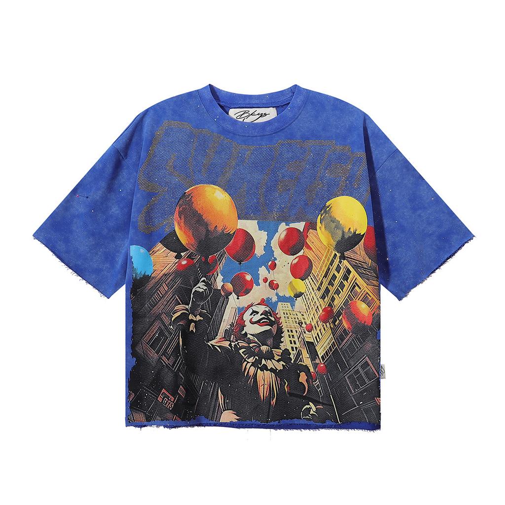 BK08 Summer European and American Trendy Brands Unisex Loose Cotton T-shirt Couple T-Shirt
