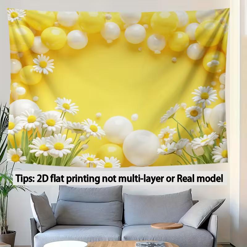 Helle gelbe und weiße Ballon-Gänseblümchen-Kulisse Florales Thema Fotografie Hintergrundtuch