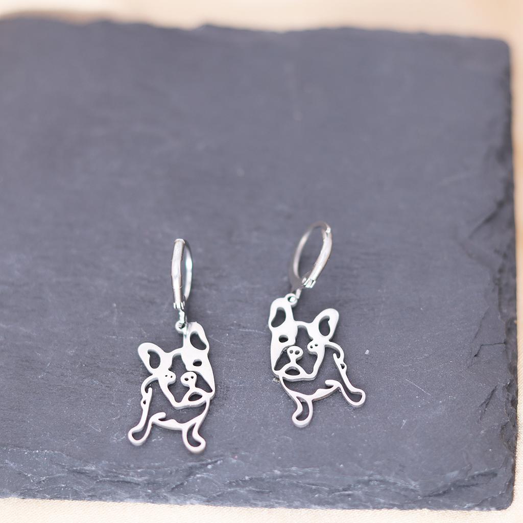 Kinitial Stainless Steel Bulldog Unicorn Dragon Fairy Turtle Sword Death Moth Earrings For Women Trendy Piercing Jewelry
