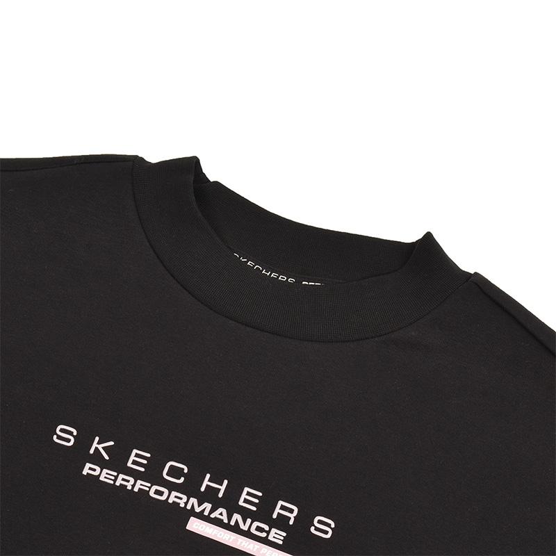 Skechers Casual Letter Design Round Neck Long Sleeve Sweatshirt Women sweatshirt Black P422W022-0018
