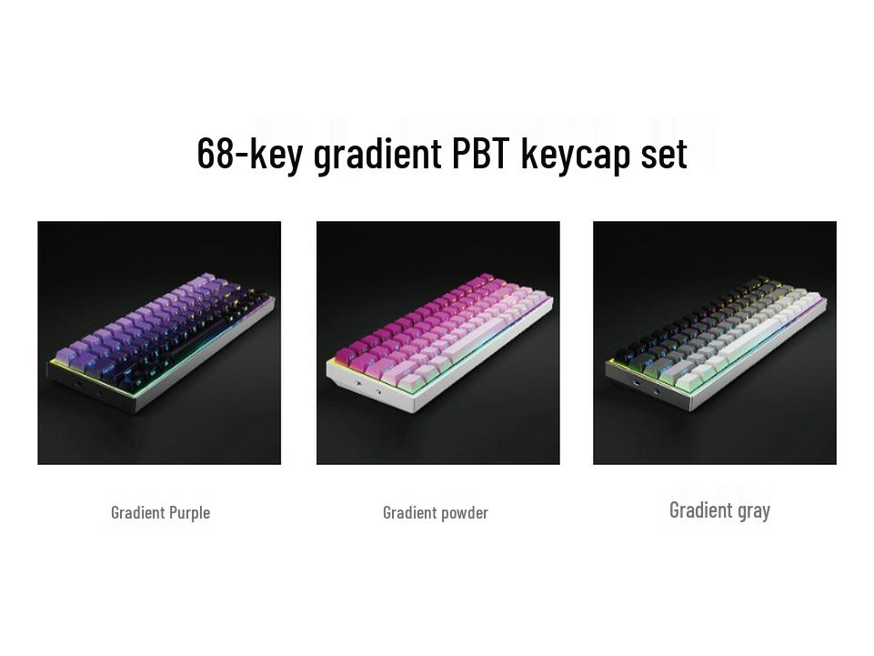 Custom Blue Switch Mechanical Keyboard - 68-Key Wired Office & Gaming with Side-Printed Keys