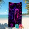 Strandtuch mit Monster Energy LOGO Muster - weich, saugfähig, maschinenwaschbar Leicht&Modern, Schwimmen, Reise-Essentials