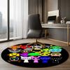 Sprunki Printed Round Rug Carpet Chair Rug Area Rug Entryway Doormats,for Office Chair Living Room Bedroom Kitchen Room.