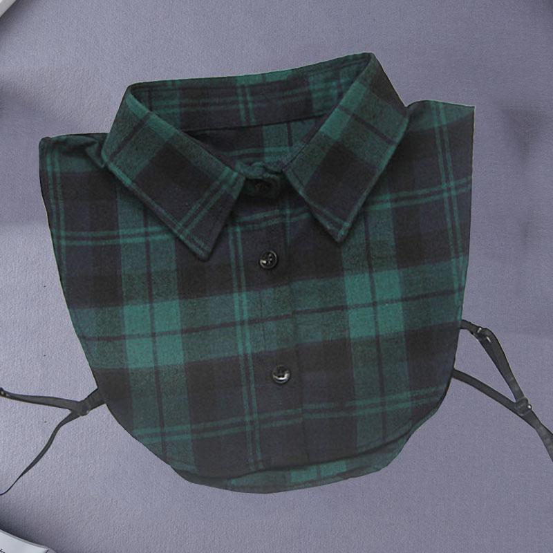 Plaid Fake Collar Female Ladies Detachable Collars For Women Detachable Lapel Shirt False Collars Woman False Blouse Neckwear