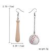 1 pár legračních sportovních střapců náušnice Baseballové náušnice dlouhé visací náušnice pro ženy dívka