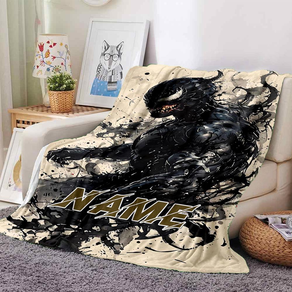 Custom Name Venom Artwork blanket for Couch & Bed, Plush Cozy Fuzzy Blanket Super Soft & Warm Blankets for Fall and Winter. 09089