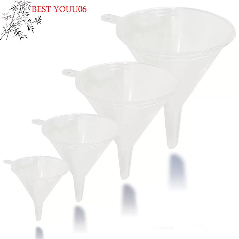 (YOUU06)Set di 4 Imbuti Trasparenti in Plastica Riutilizzabili, Imbuti in PP da Laboratorio, Imbuto da Cucina, Bottiglie da Laboratorio, Oli Essenziali