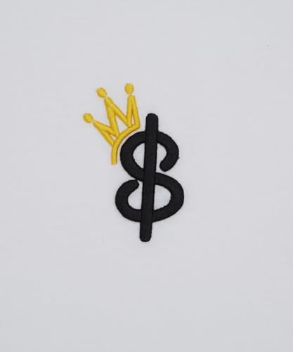 IMPROMES Casual SIDEWAYSTANCE Men's Black Short Sleeve T-Shirt with Thick Embroidered Crown S Logo