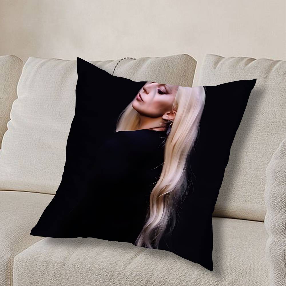 Mayhem L-Lady Gaga ART Pillow Case Square Double-Sided Printing Short Plush Sofa Cushion Cover Bedroom Bedside Pillow