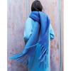 Autumn and Winter New Imitation Cashmere Gradient Color Matching Scarf Women's Mohair Thickened Warm Scarf Shawl